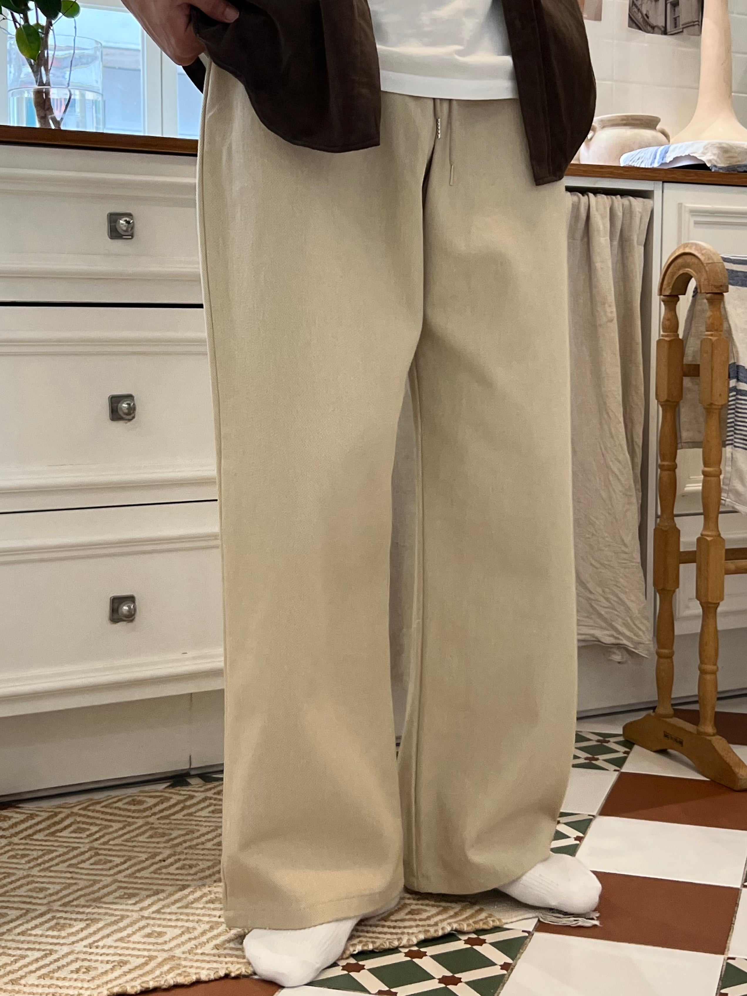 Cotton Wide Pants