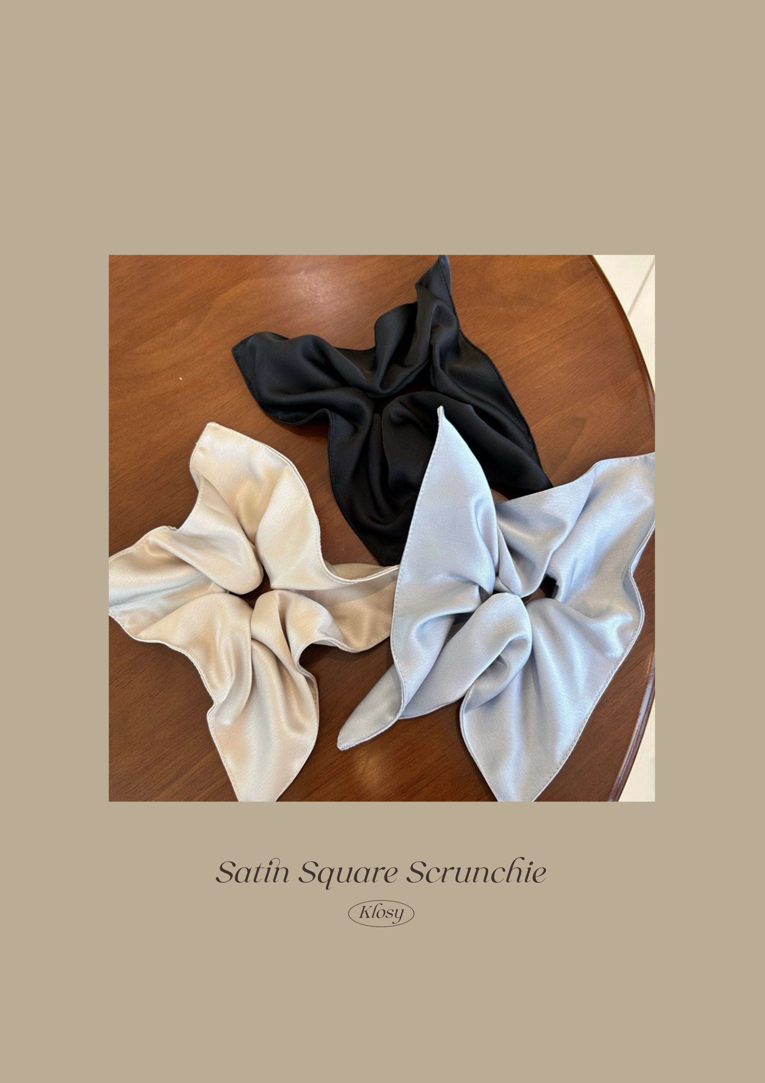 Satin Square Scrunchie /  Satin Quadratisches Scrunchie