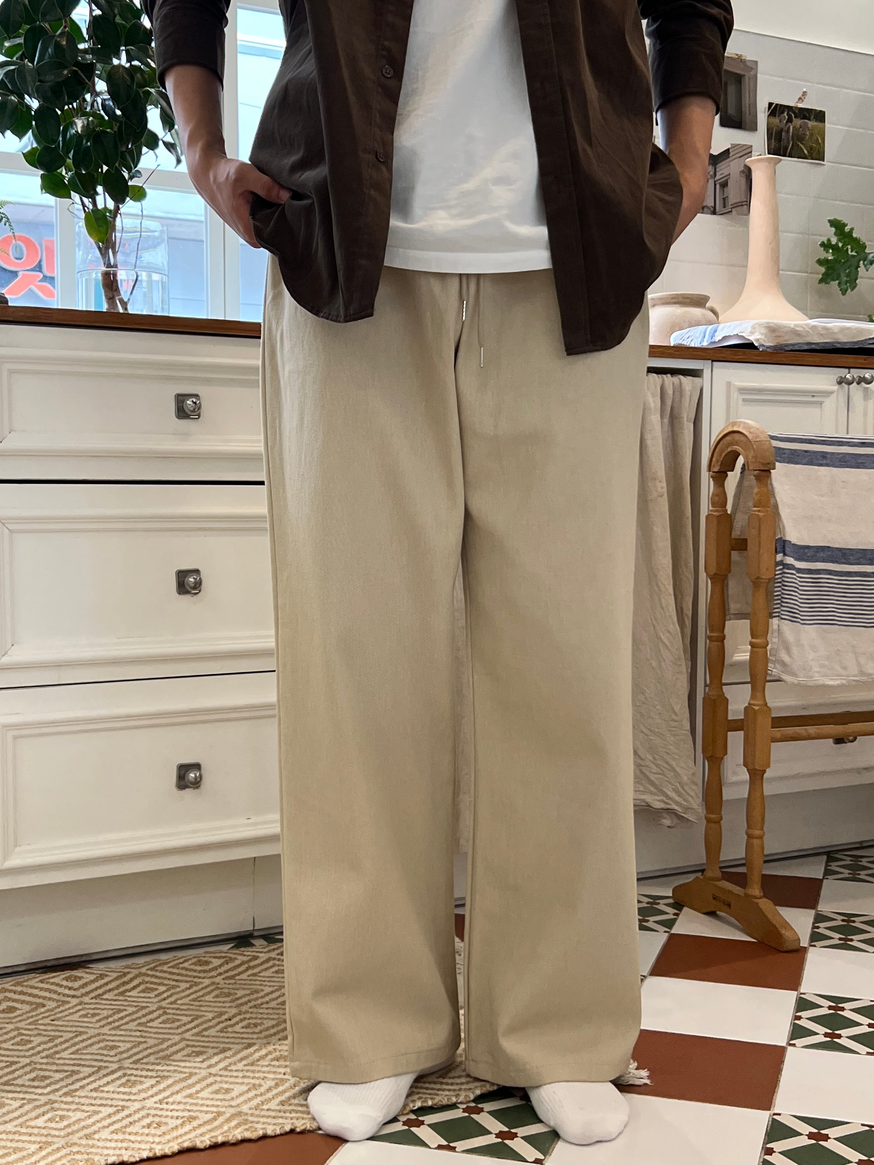 Cotton Wide Pants