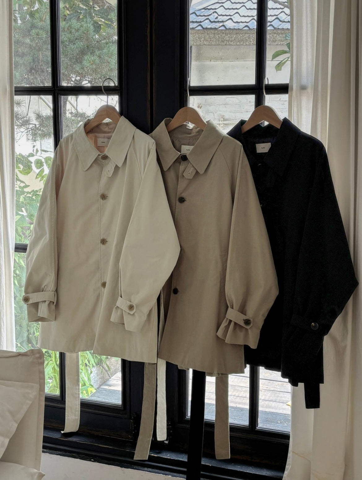 Half Trench Coat with Belt