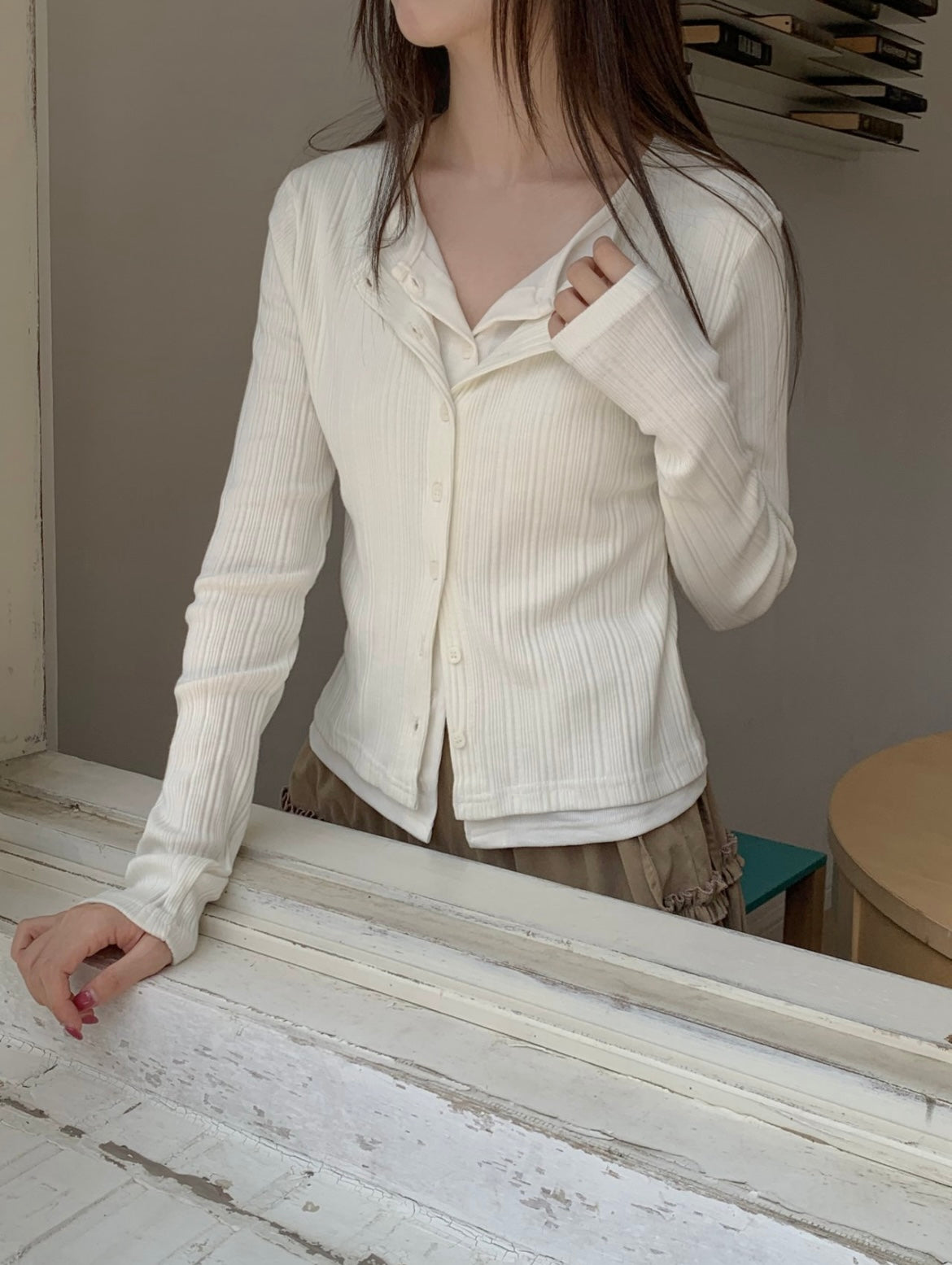 Double ribbed knit cardigan / Double-Rippenstrick-Cardigan