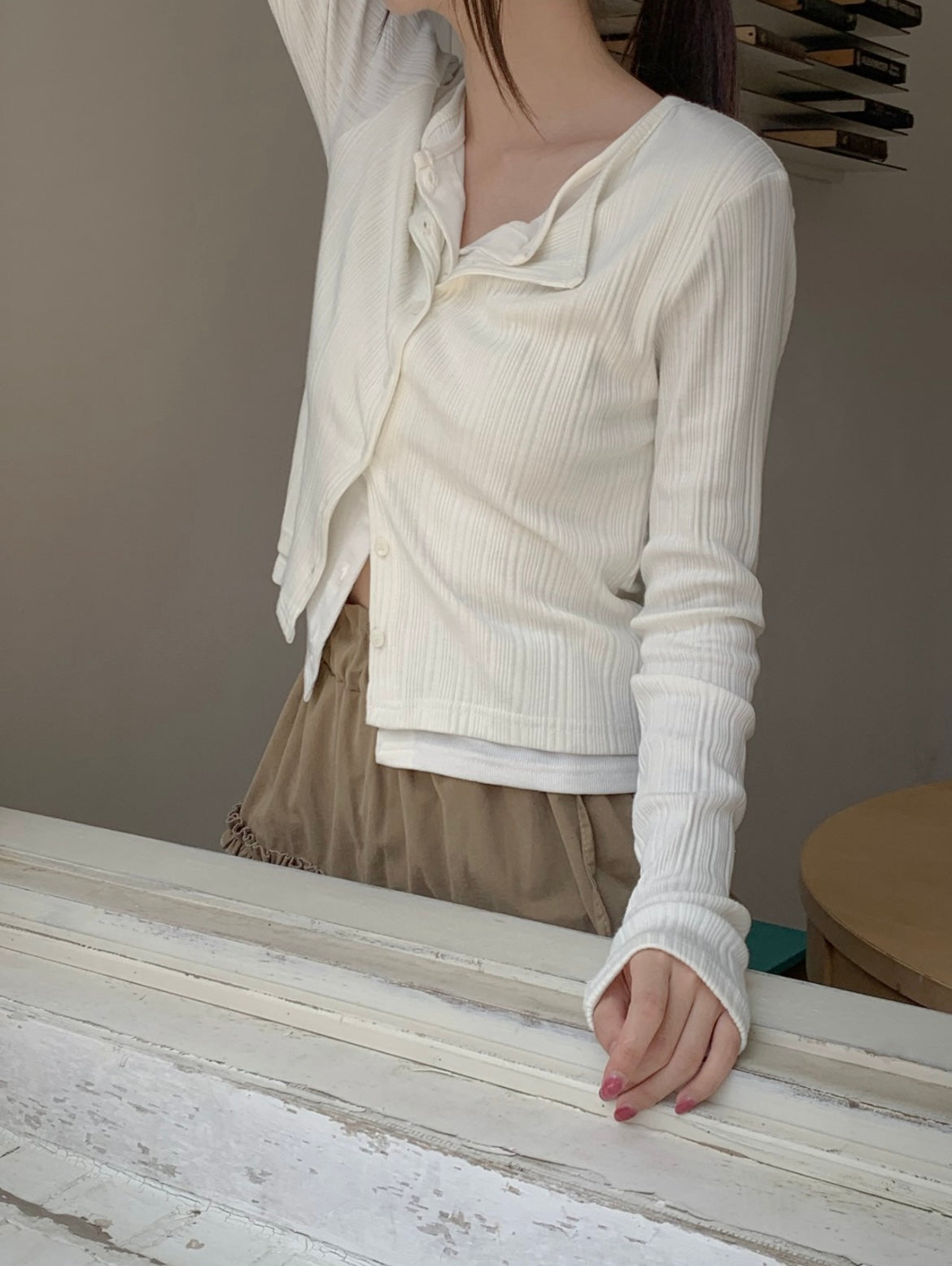 Double ribbed knit cardigan / Double-Rippenstrick-Cardigan