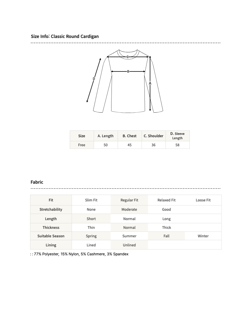 Classic Round Cardigan