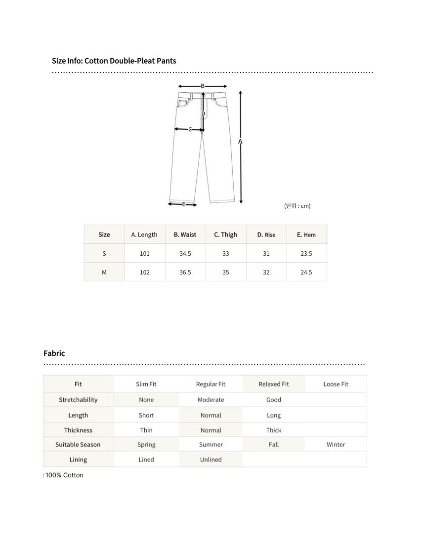 Cotton Double-Pleat Pants