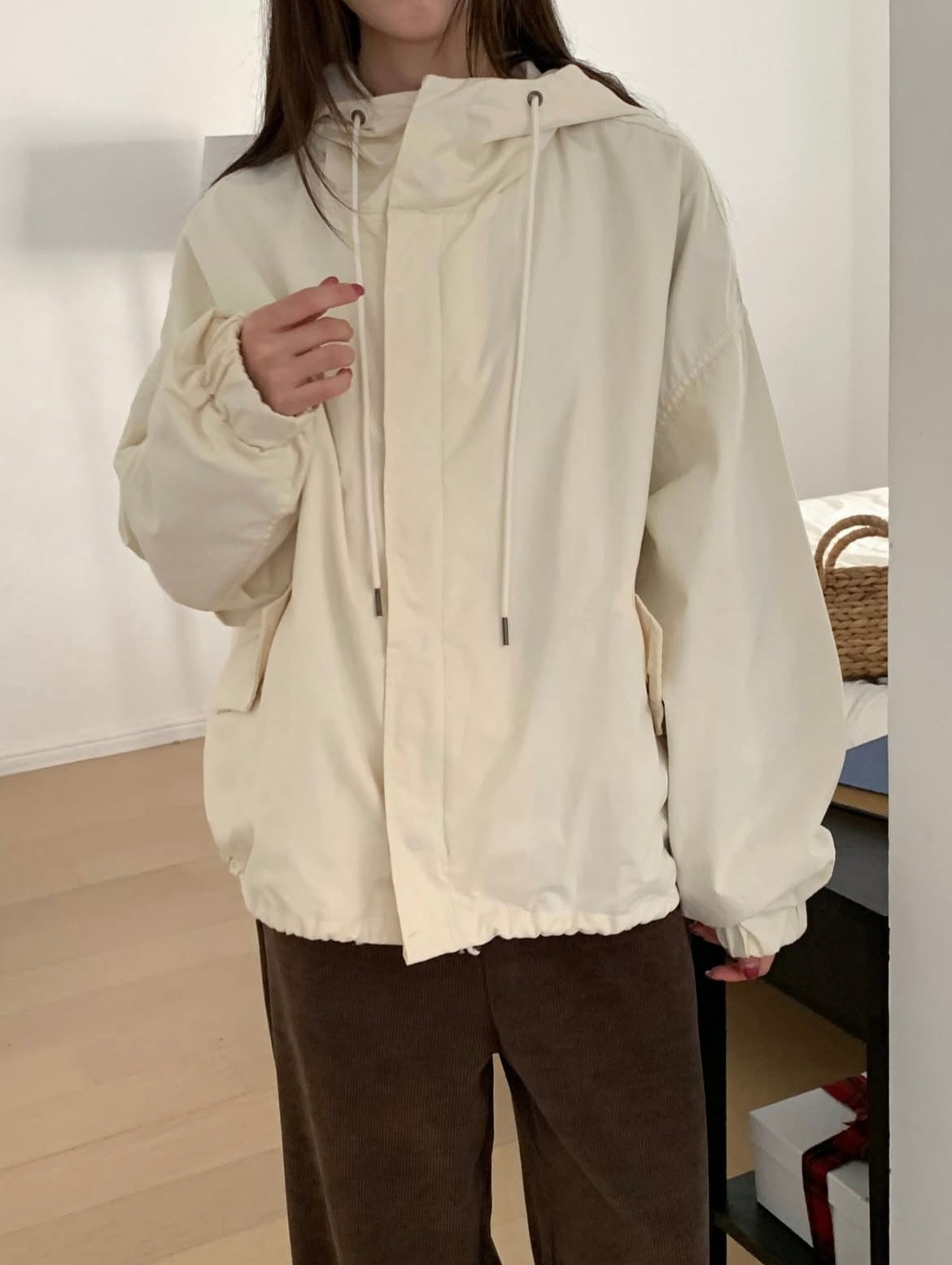 Cotton hooded field jacket