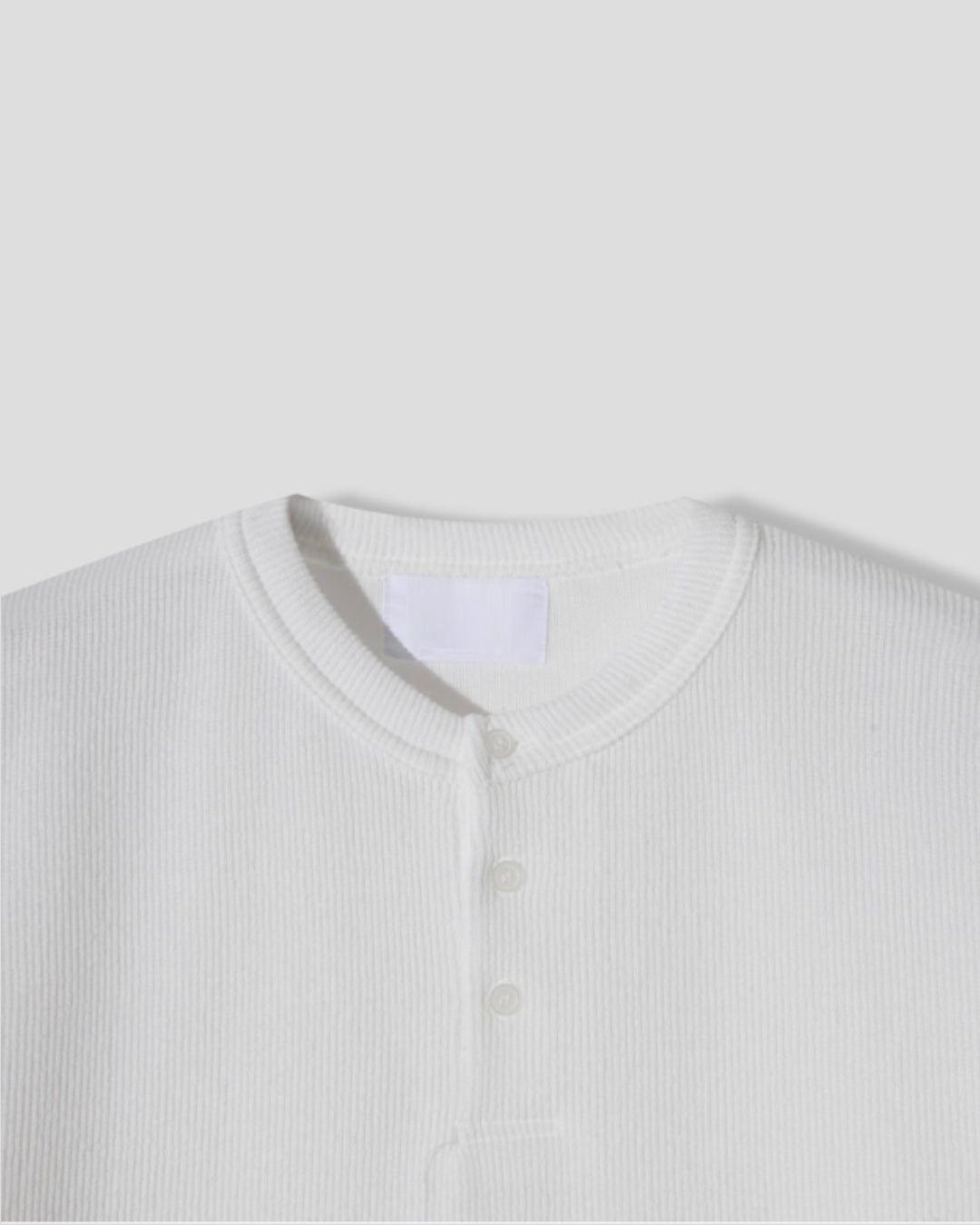 Ribbed Henley Knit Tee