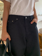 Striped Denim Pants