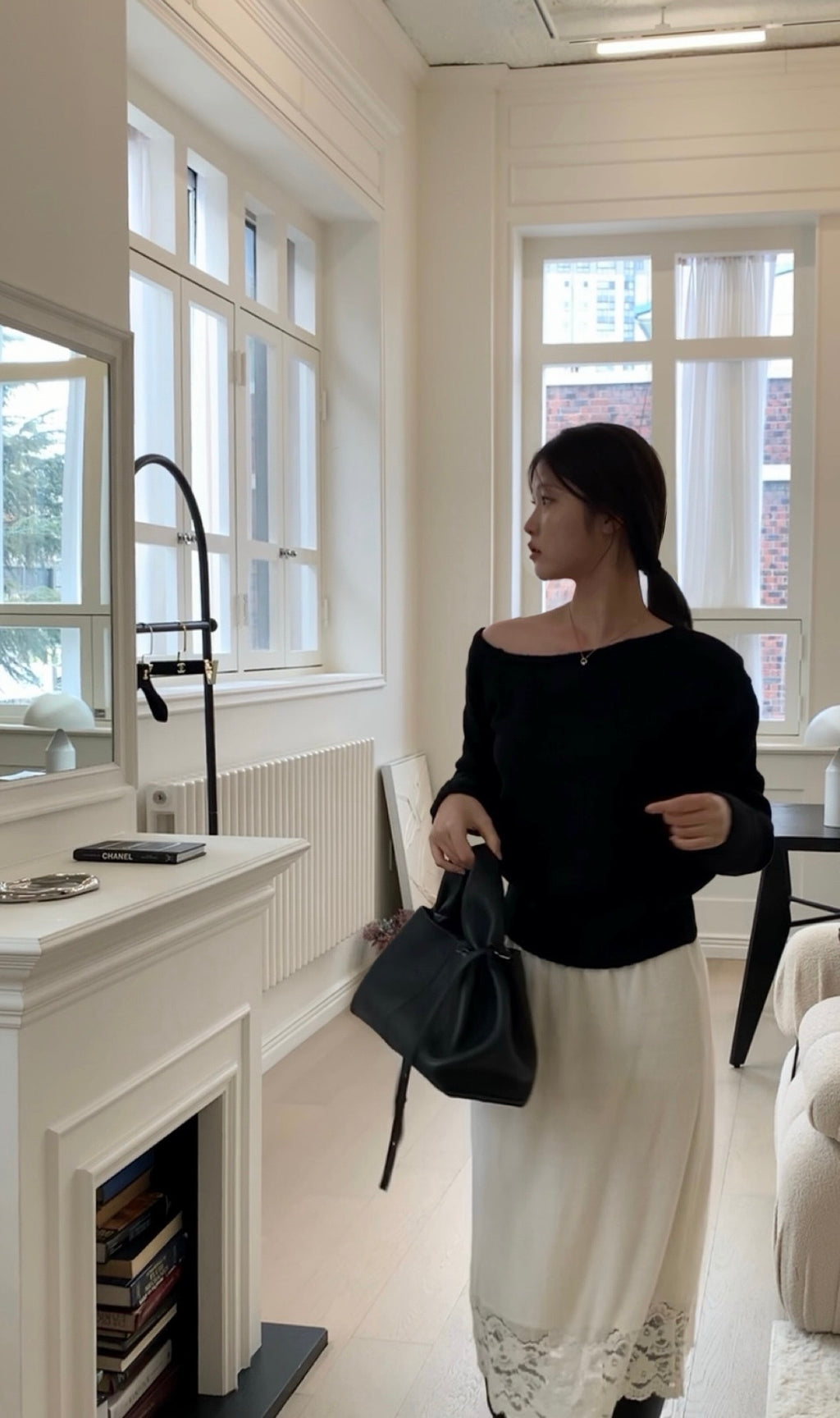 Soft Cashmere One-Shoulder Knit