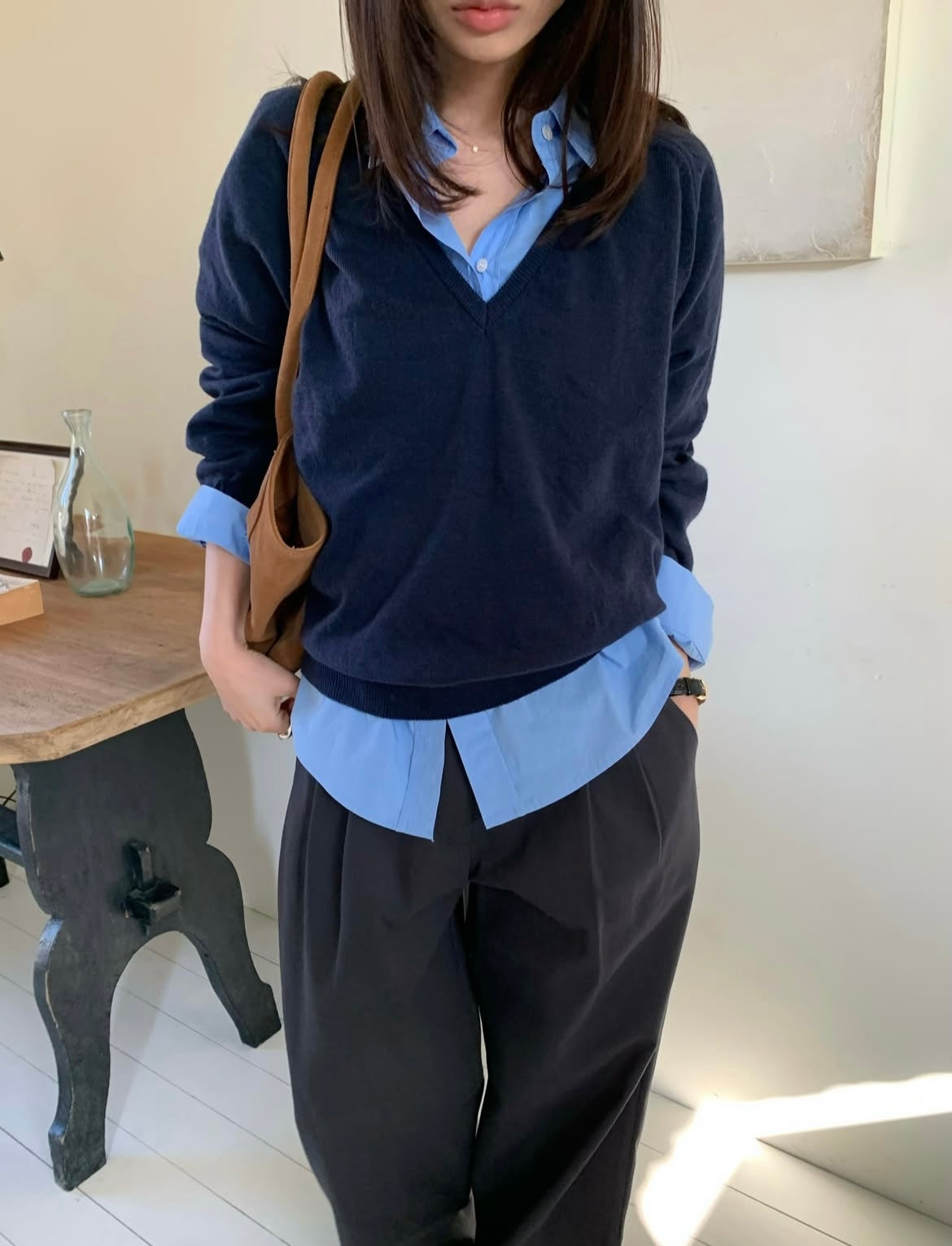 Cotton Double-Pleat Pants