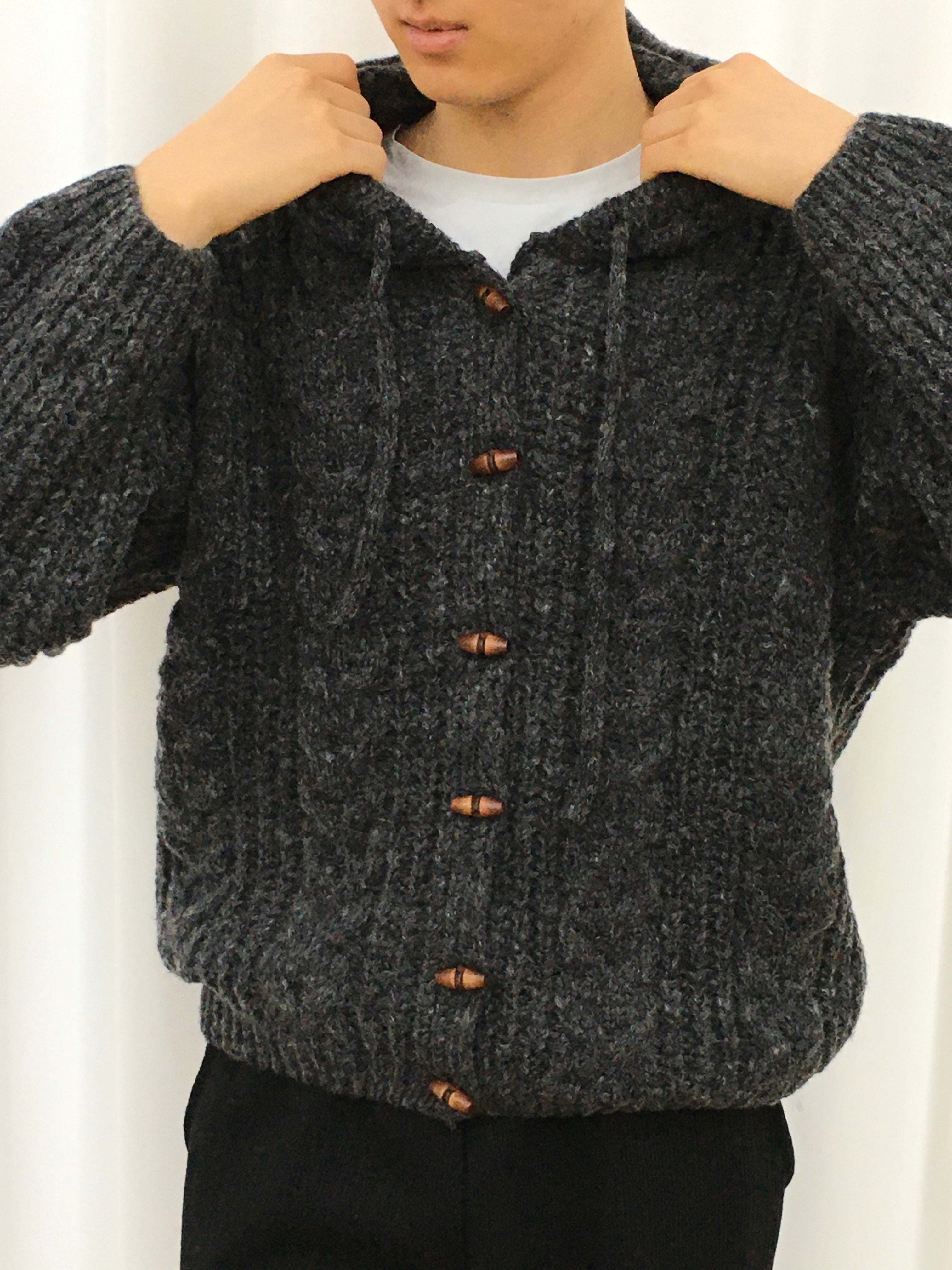 Chunky Cable Hooded Cardigan (Unisex)