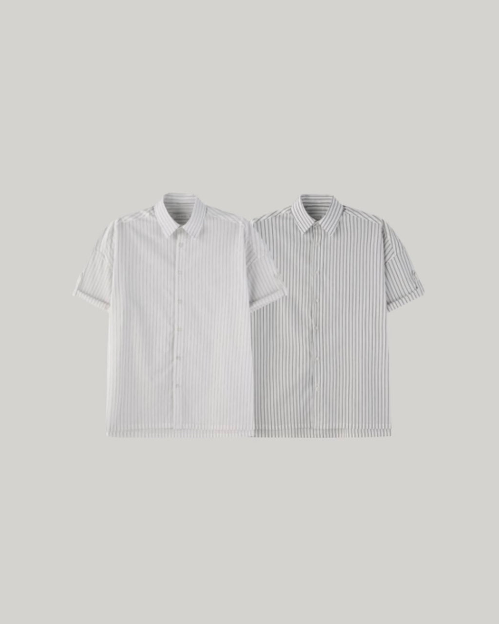 Striped Roll-Up Half Shirt