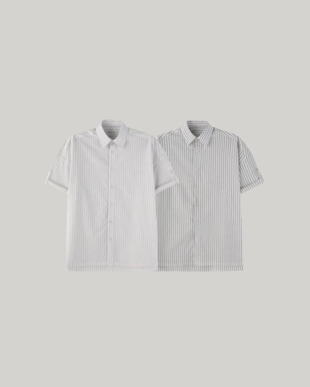 Striped Roll-Up Half Shirt