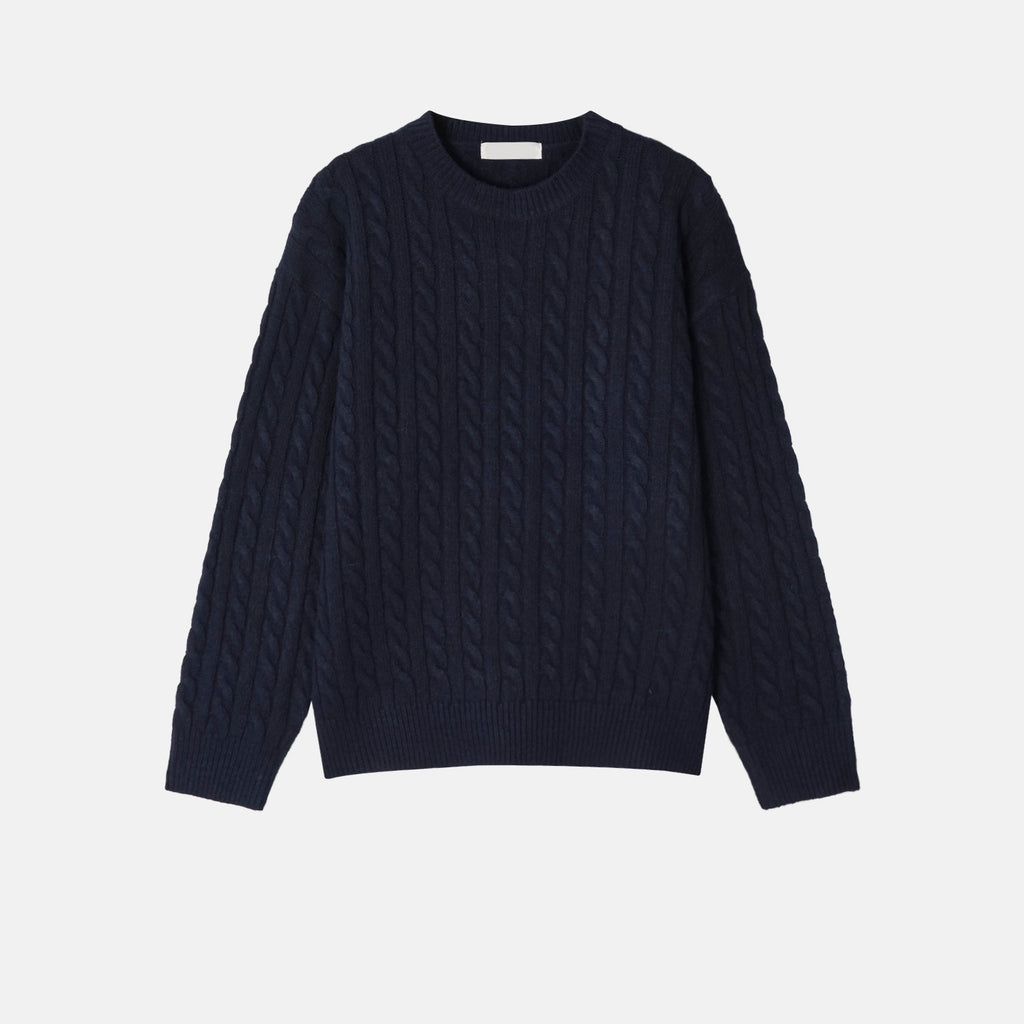 Cropped Cable Soft Wool Knit