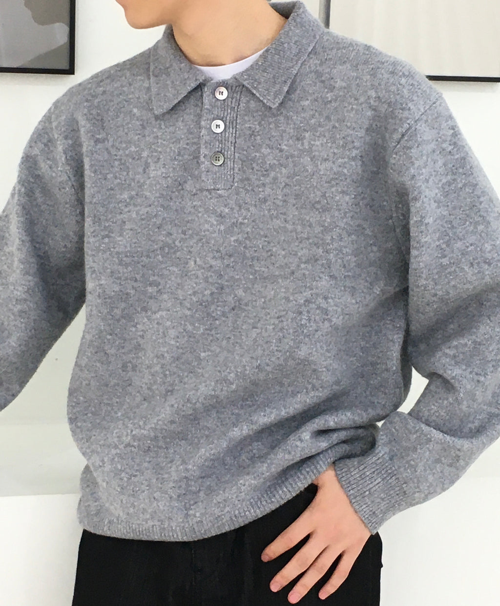 Heritage 5-Gauge Button Collar Knit