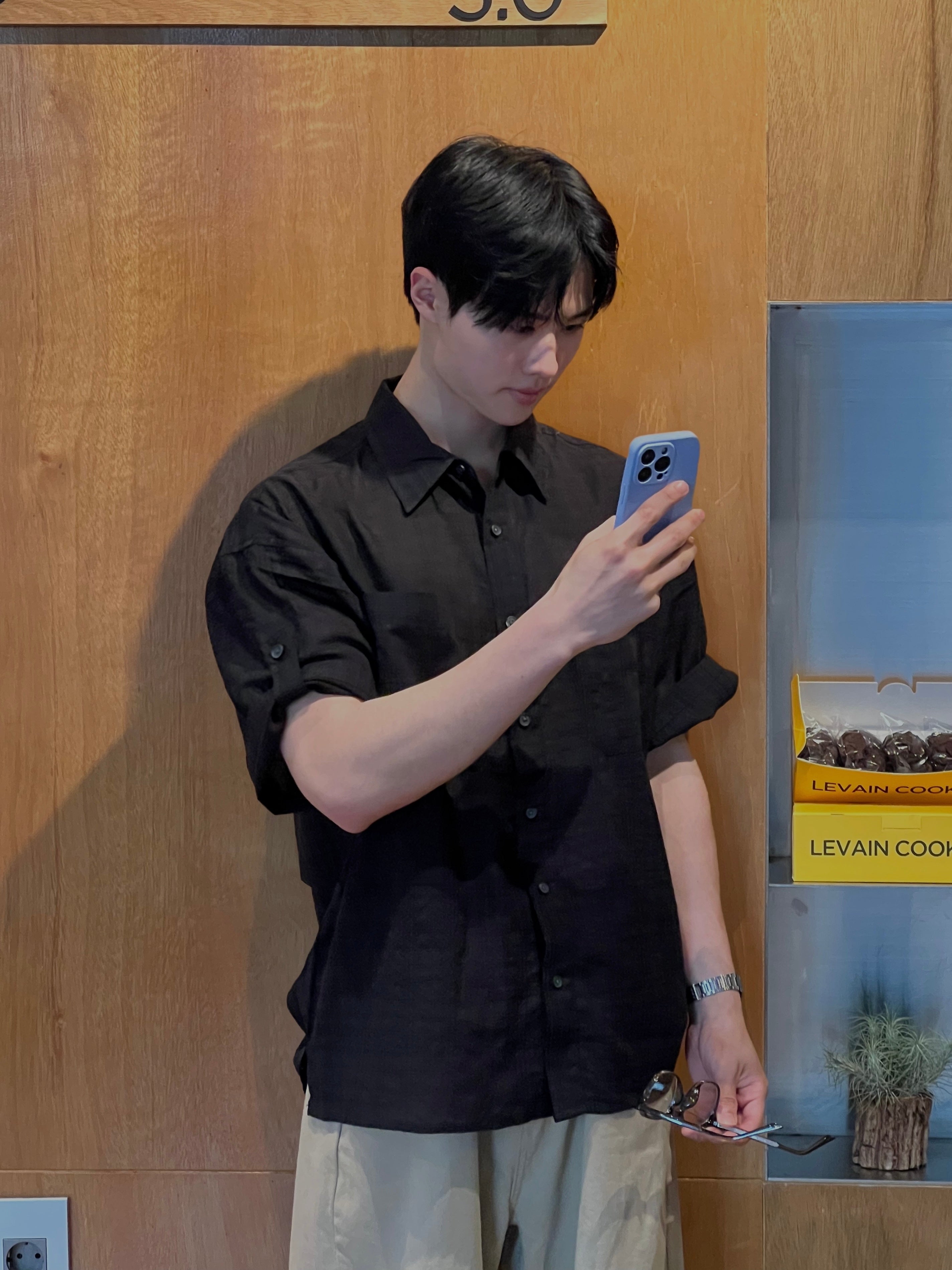 Check Roll-Up Half Shirt