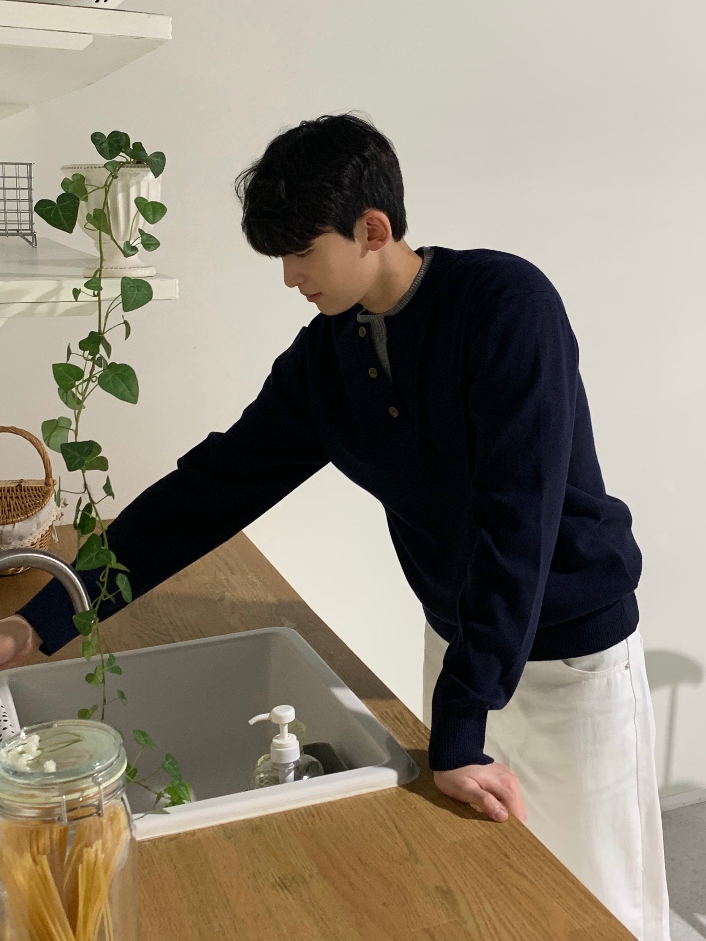 Layered Henley Neck Knit (+ New Colors)