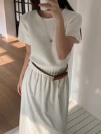 Soft Suede Long Skirt