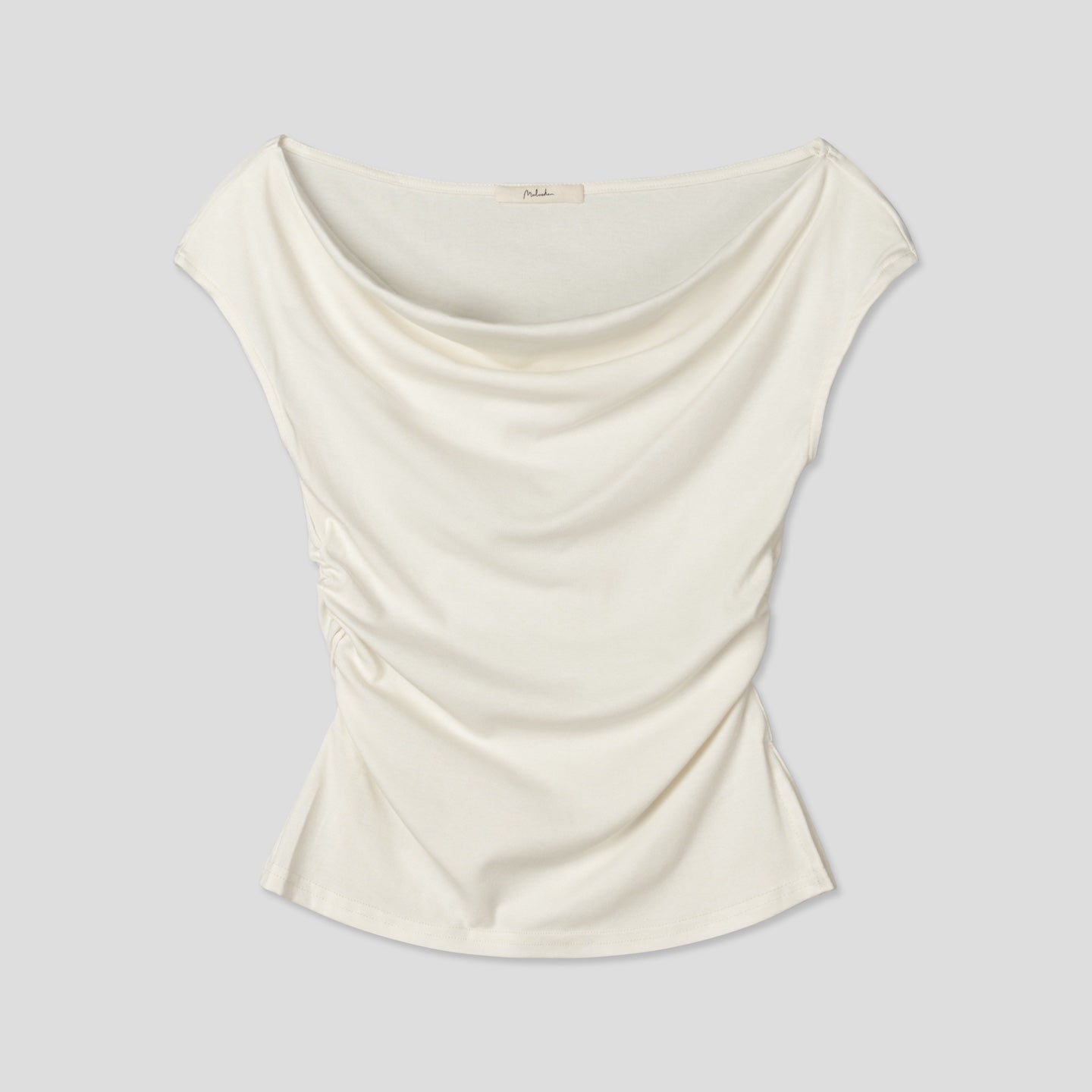 Draped Shirring Boatneck Top