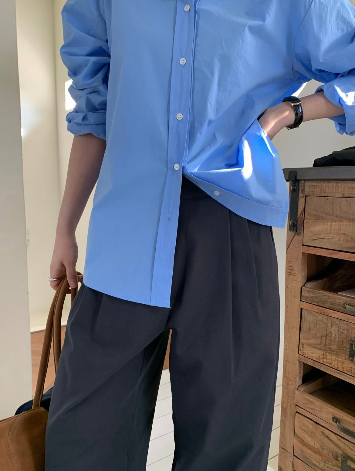 Cotton Double-Pleat Pants