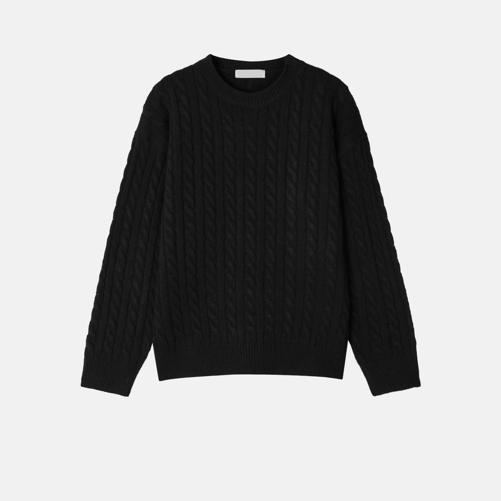 Cropped Cable Soft Wool Knit
