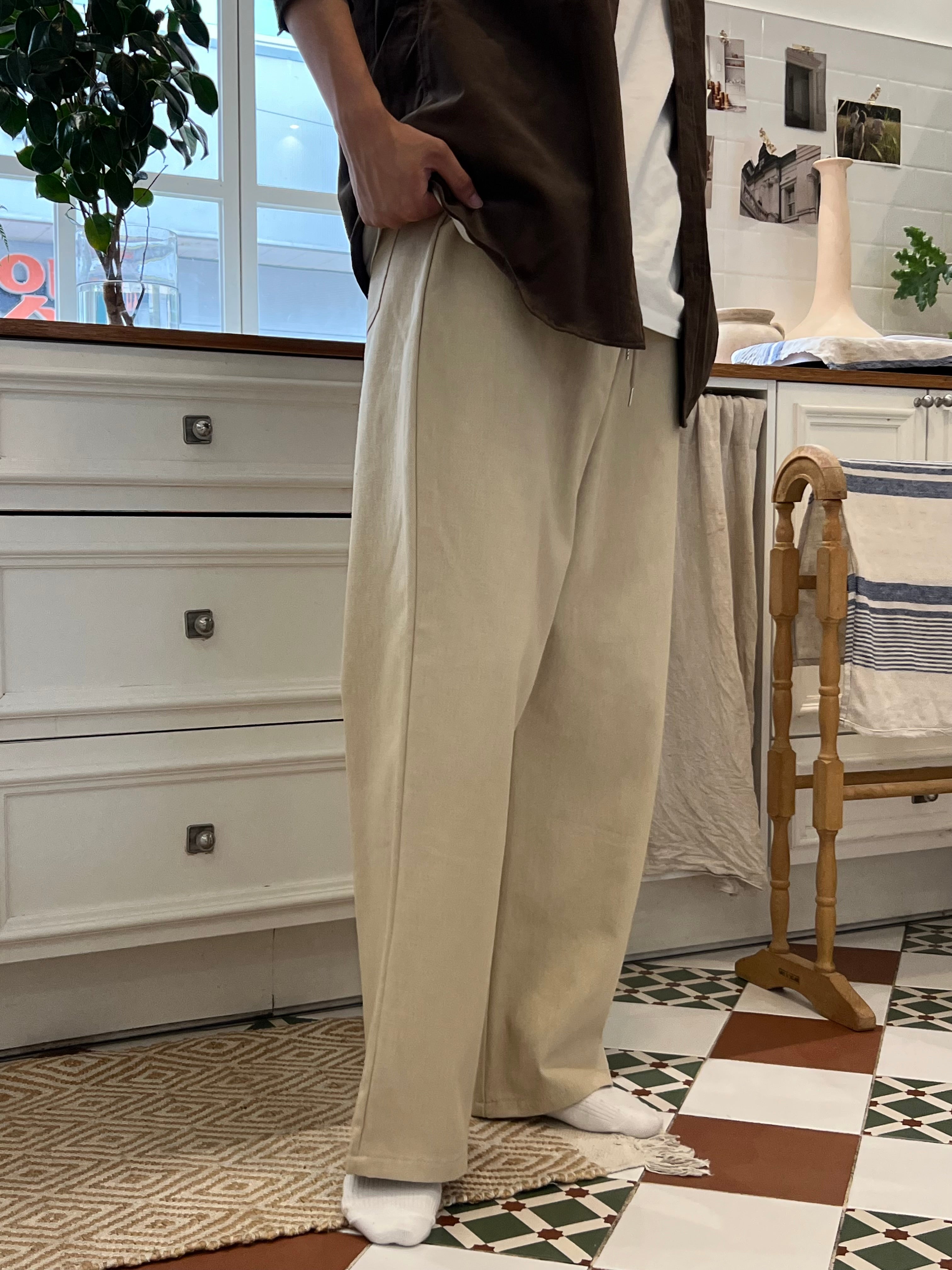 Cotton Wide Pants