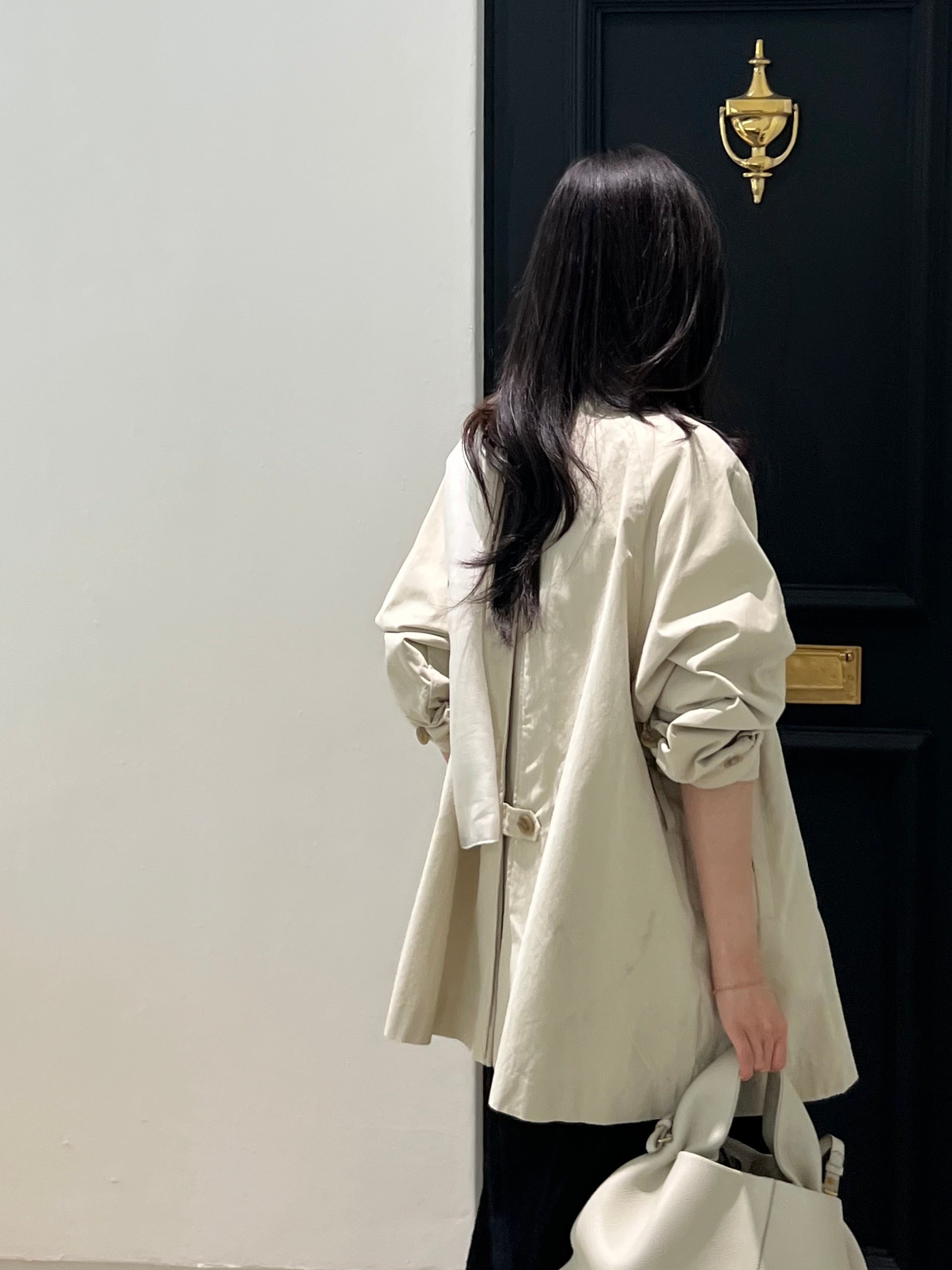 Half Trench Coat with Belt