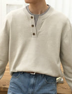 Layered Henley Neck Knit