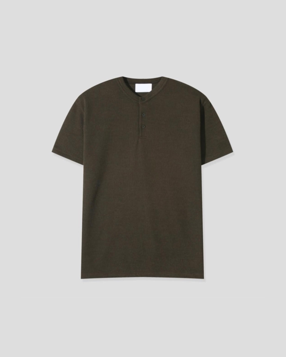 Ribbed Henley Knit Tee