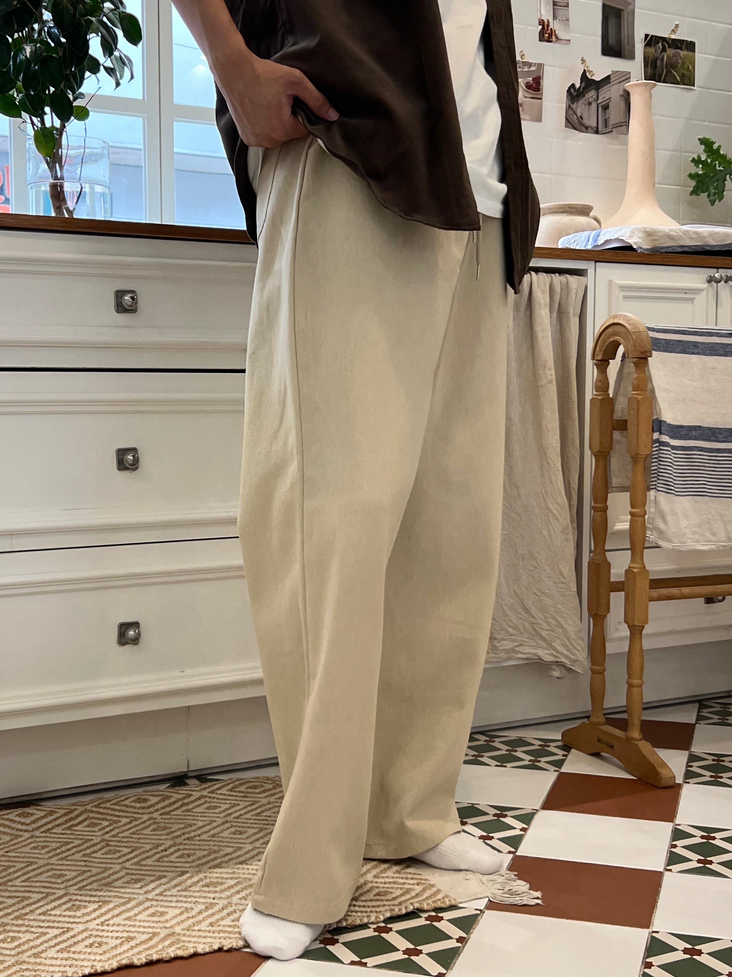 Cotton Wide Pants