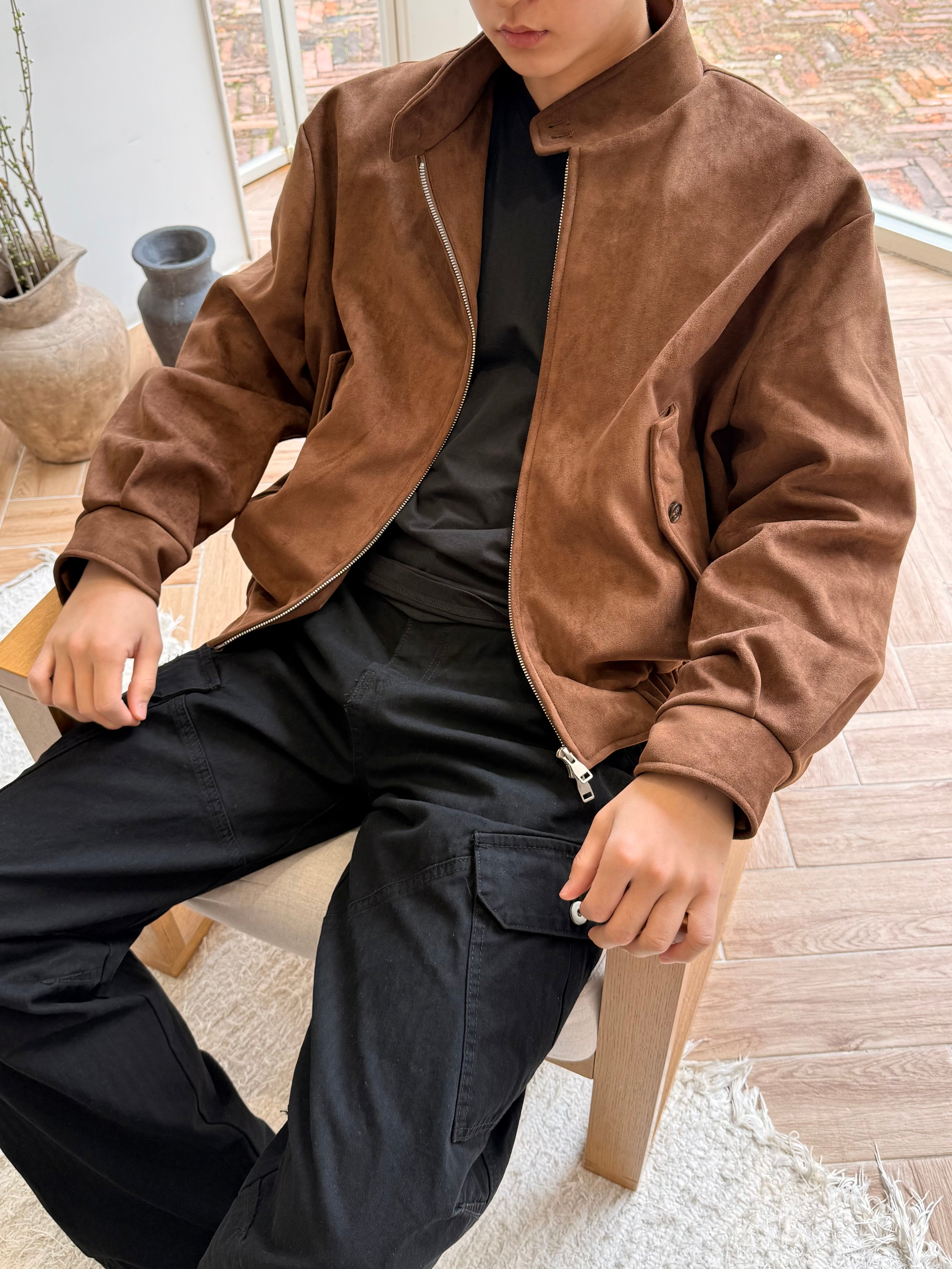 Classic Suede Harrington Jacket