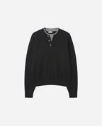 Layered Henley Neck Knit