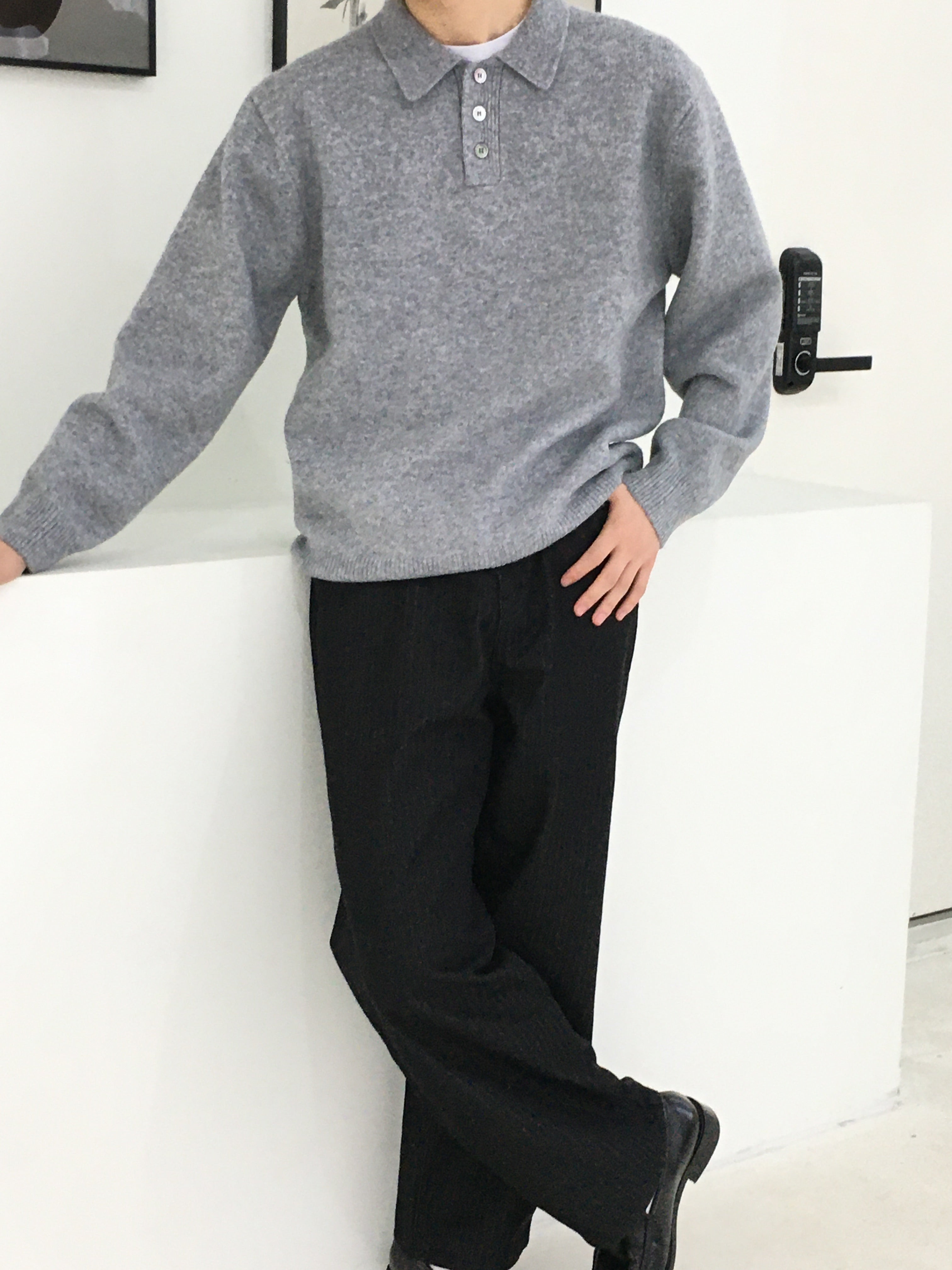 Heritage 5-Gauge Button Collar Knit