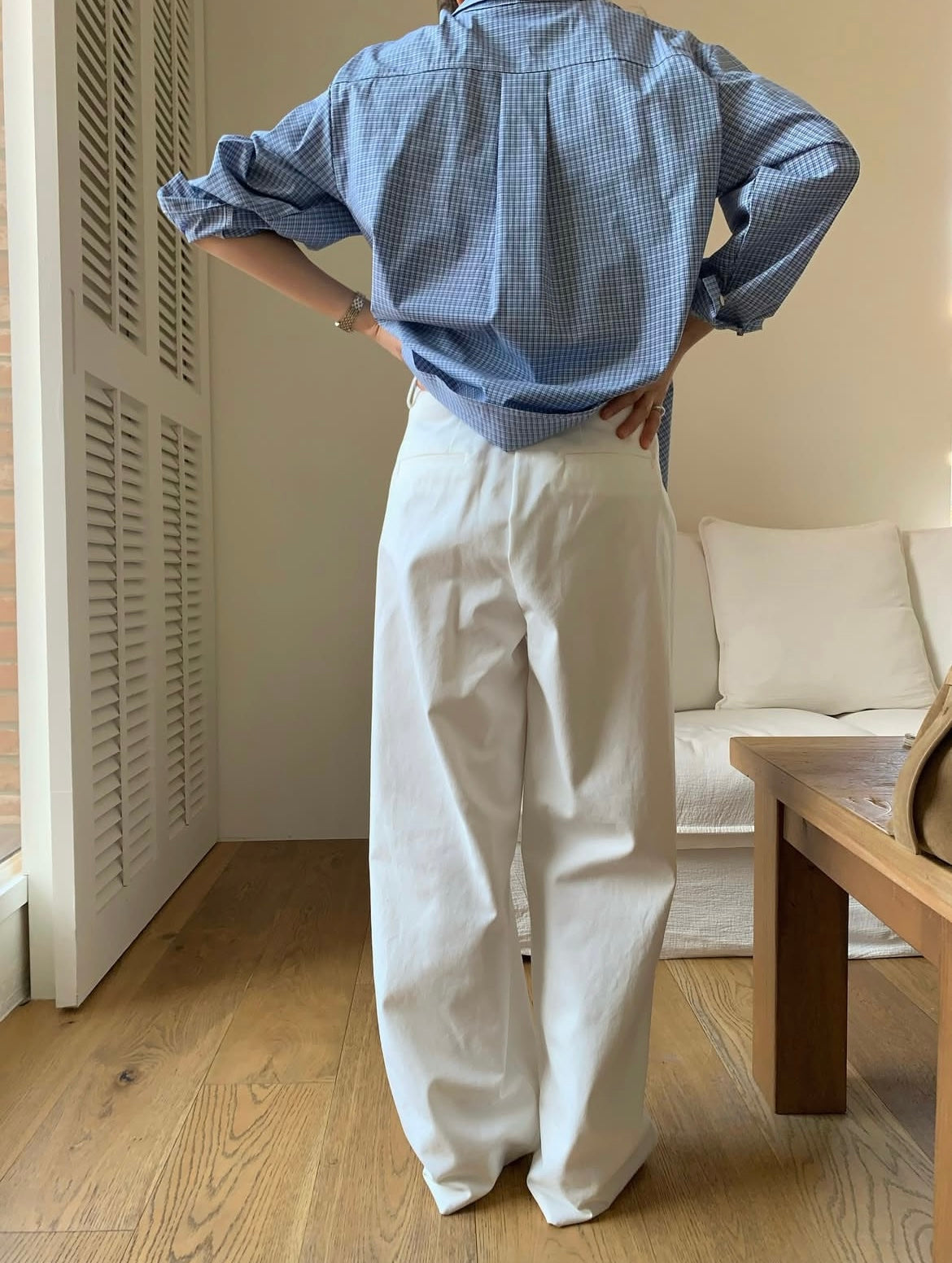 Cotton Double-Pleat Pants