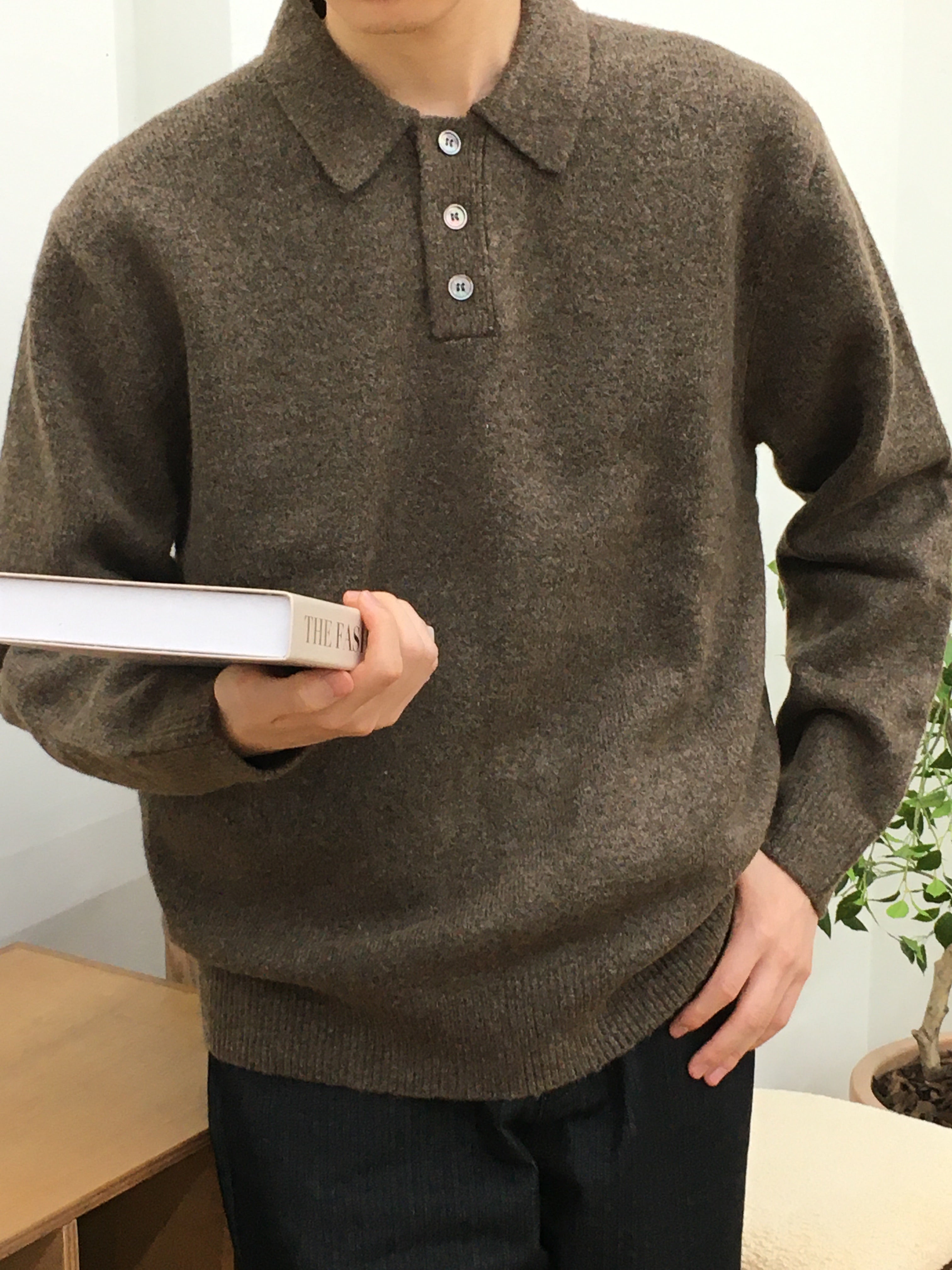 Heritage 5-Gauge Button Collar Knit