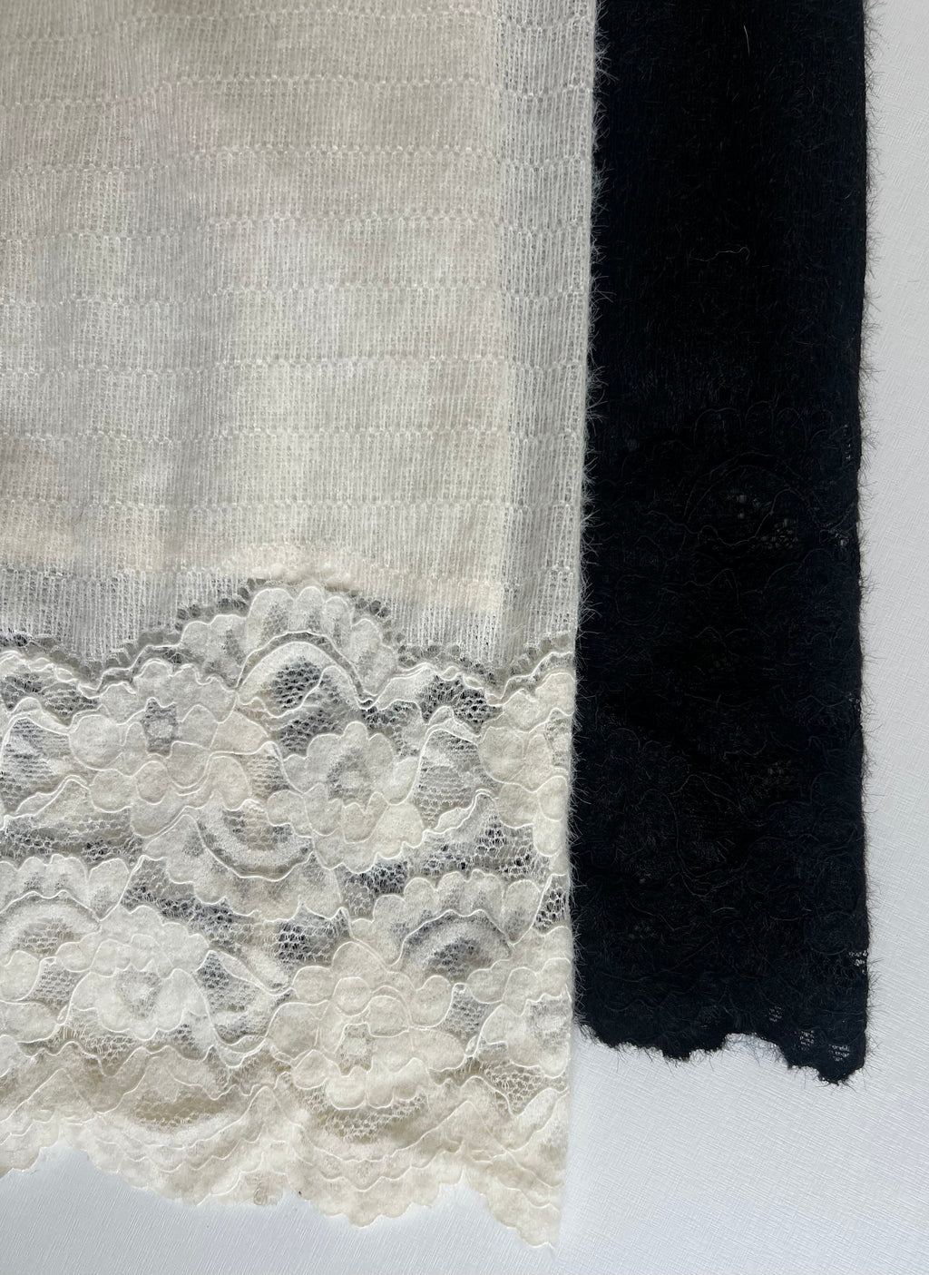 [Best] Lace - Hem Knit Midi Skirt