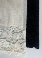 [Best] Lace - Hem Knit Midi Skirt