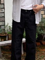 Striped Denim Pants