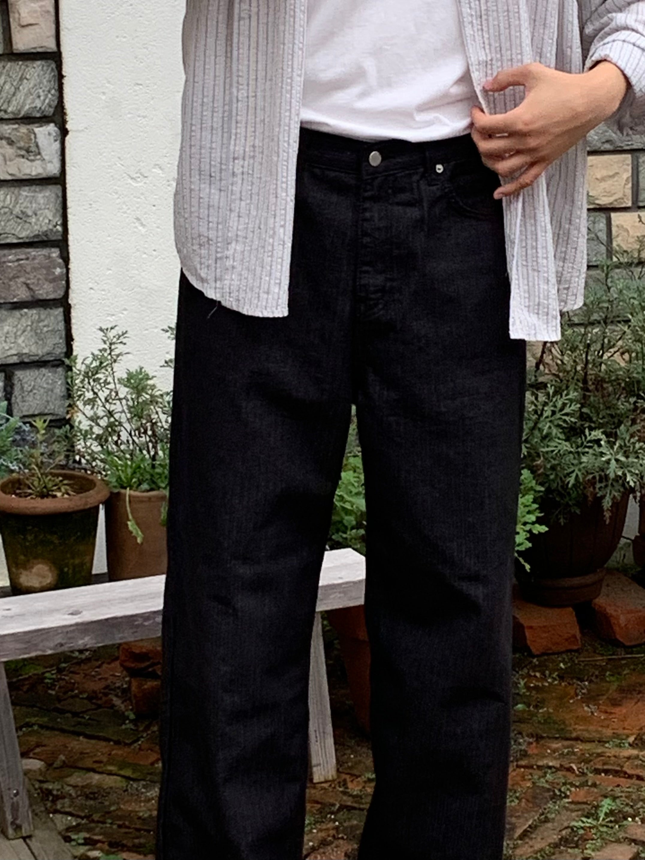 Striped Denim Pants
