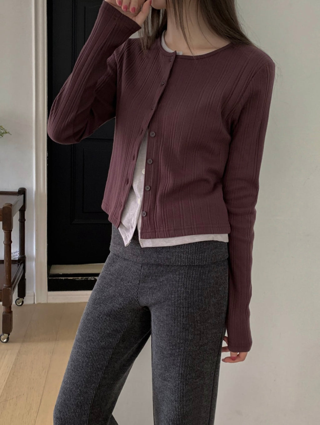 Double ribbed knit cardigan / Double-Rippenstrick-Cardigan