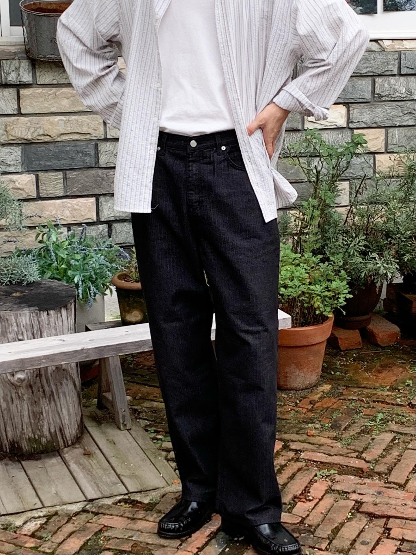 Striped Denim Pants