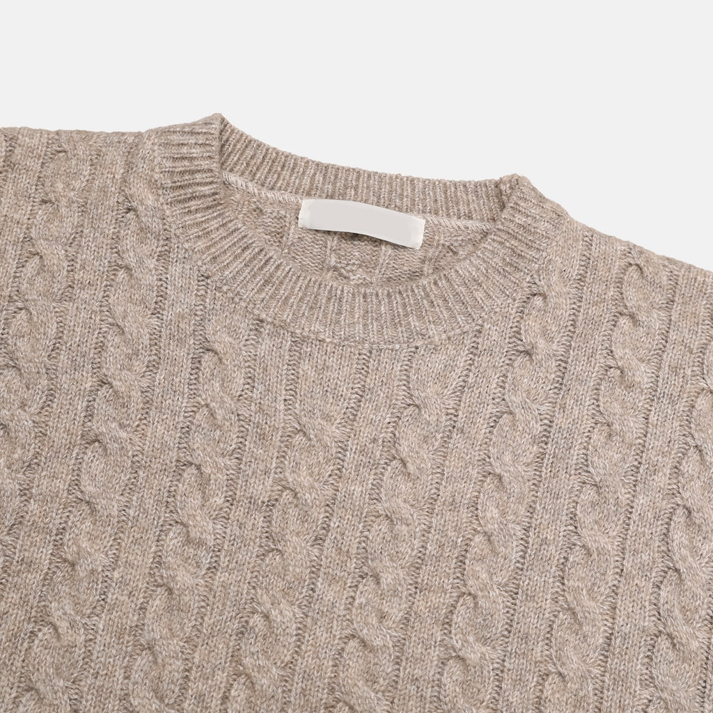 Cropped Cable Soft Wool Knit