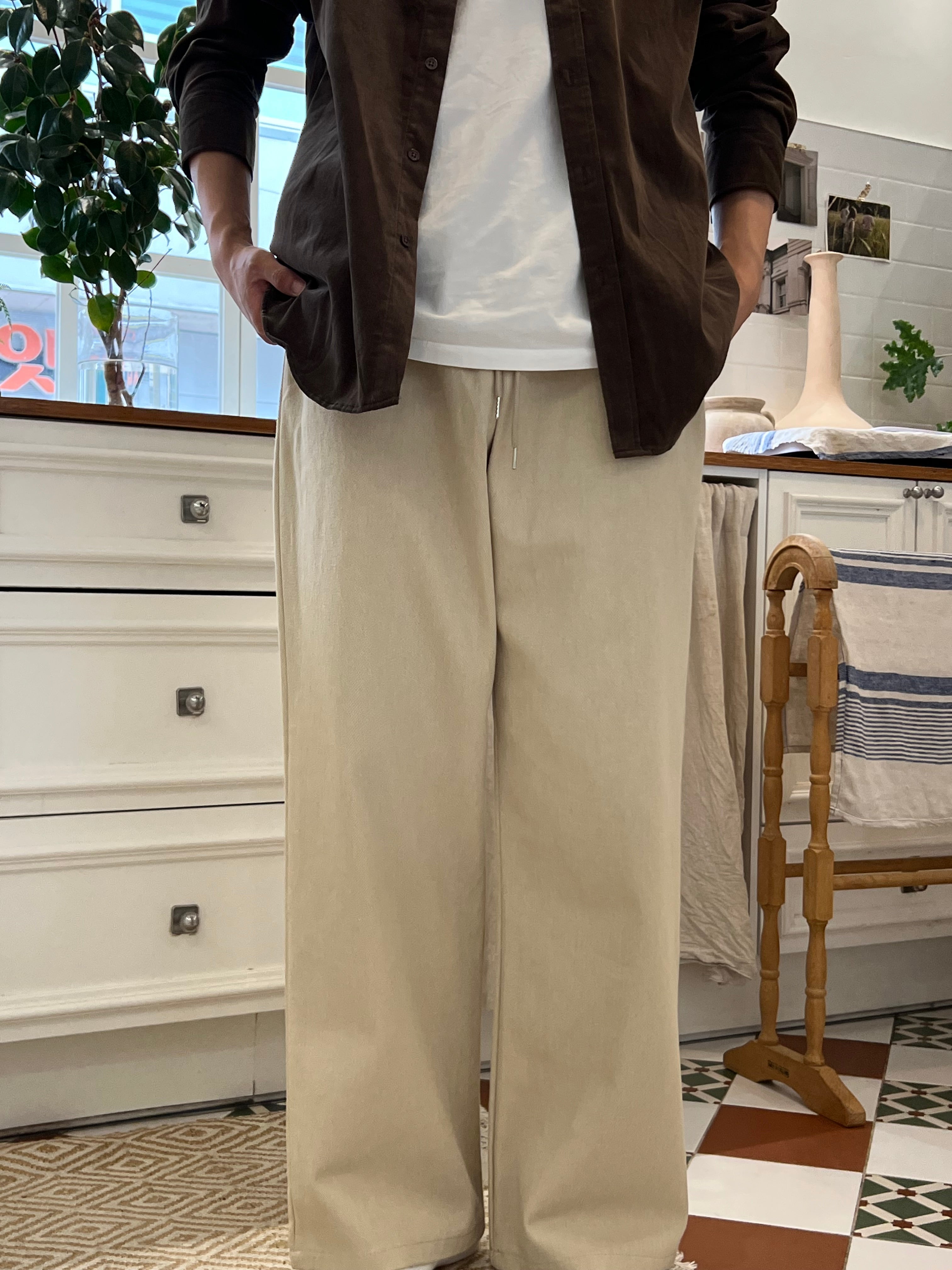 Cotton Wide Pants