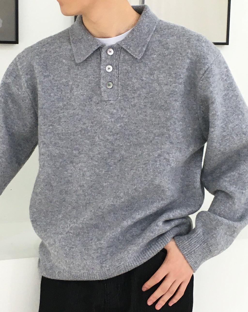 Heritage 5-Gauge Button Collar Knit