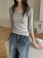 Modal U-Neck Half Sleeve T-Shirt