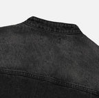 Vintage Washed Denim Biker Jacket