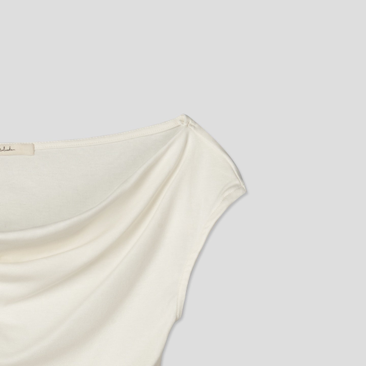Draped Shirring Boatneck Top