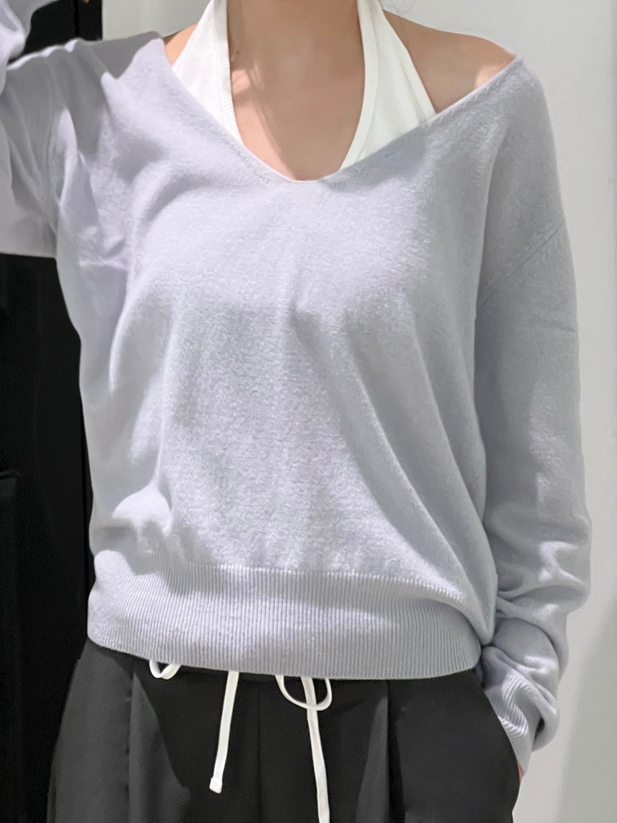 Slouchy V-Neck Knit