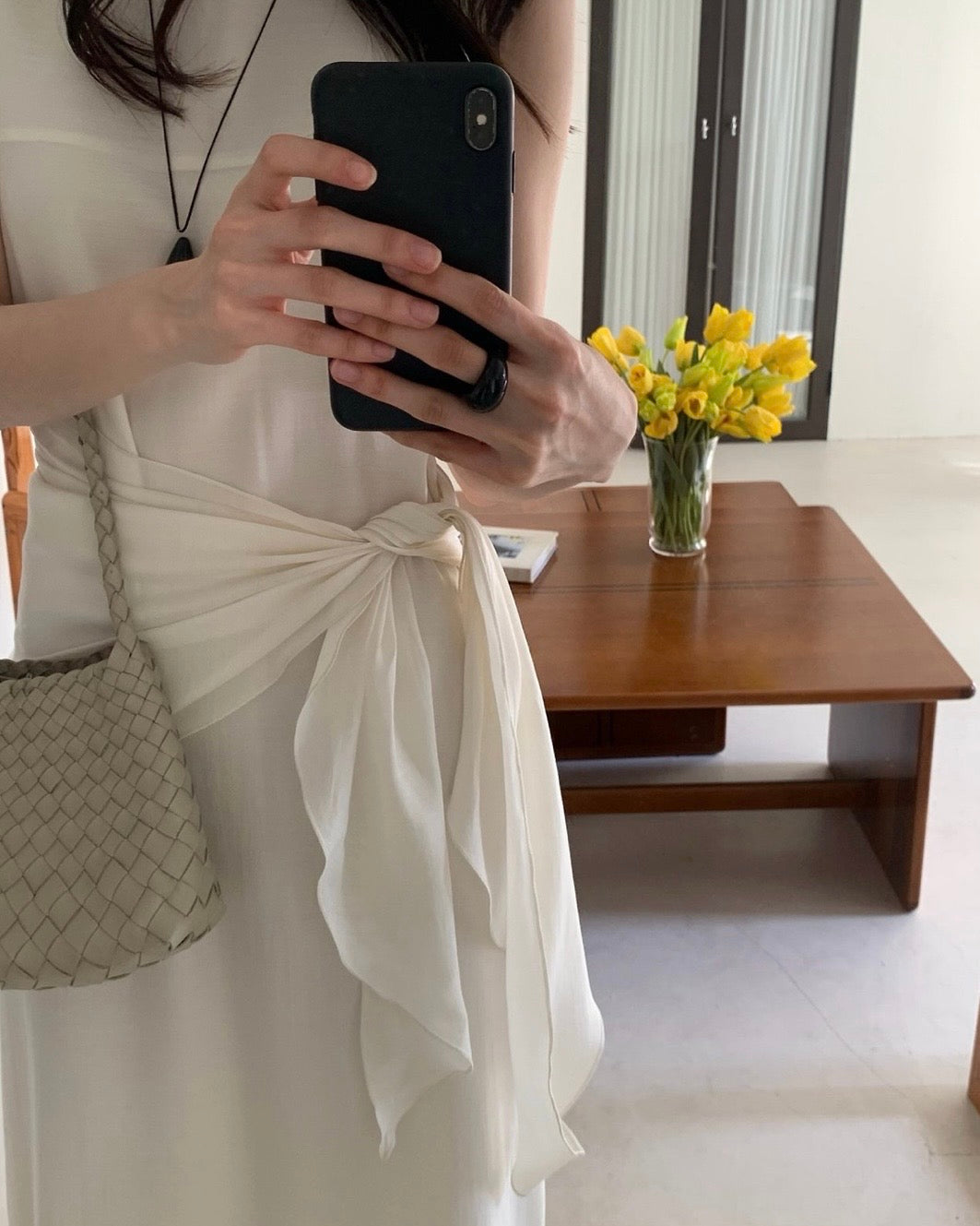 Boat Neck Wrap Long Dress
