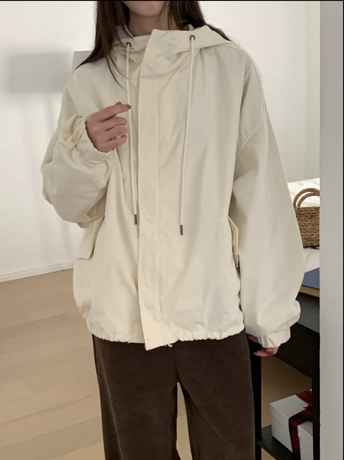 Cotton hooded field jacket