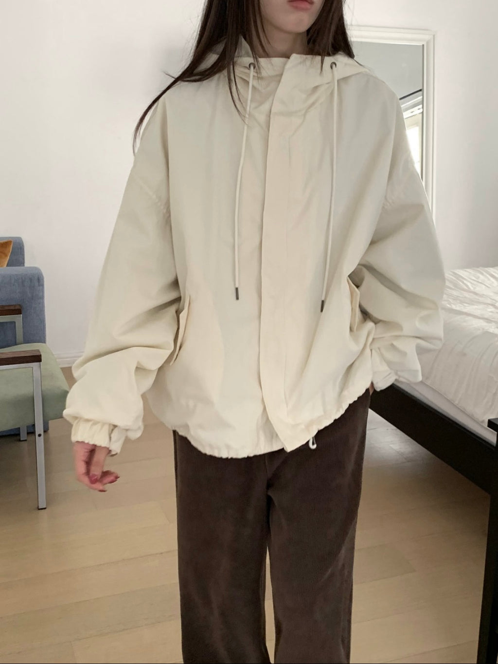 Cotton hooded field jacket